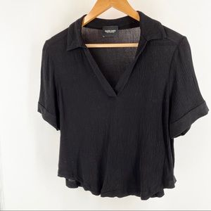 Rachel Comey Black Short Sleeve Blouse Size 6